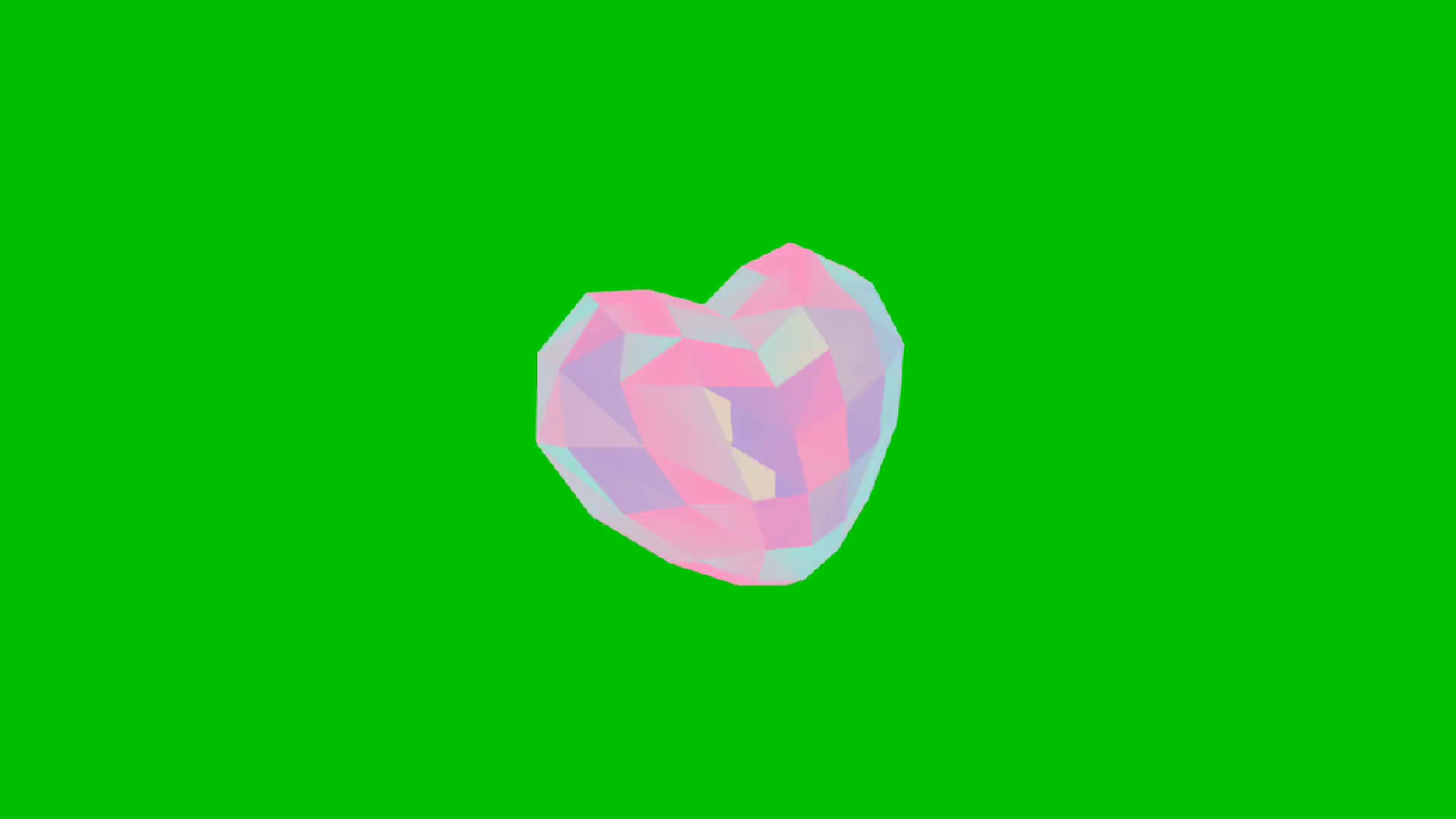 绿幕视频素材爱心钻石
