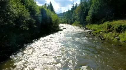 山上美丽的河流实拍视频