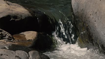 岩石流水特写实拍