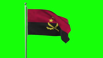 绿屏安哥拉国旗视频素材