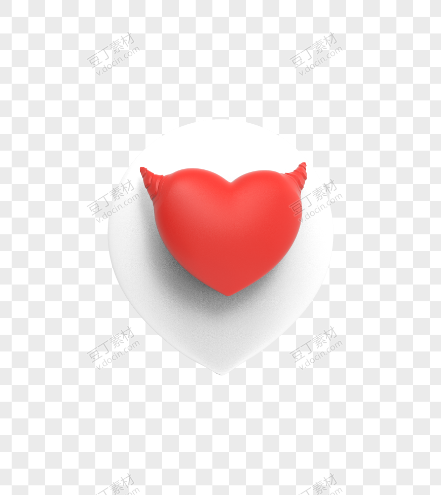 3D元素 长角的红心