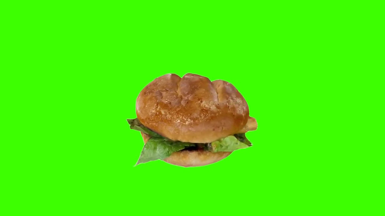 绿幕视频素材汉堡包