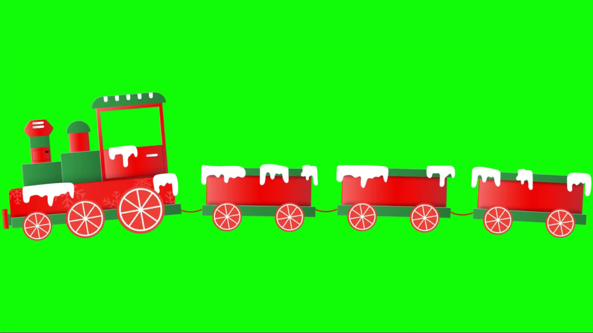 火车绿幕视频素材圣诞