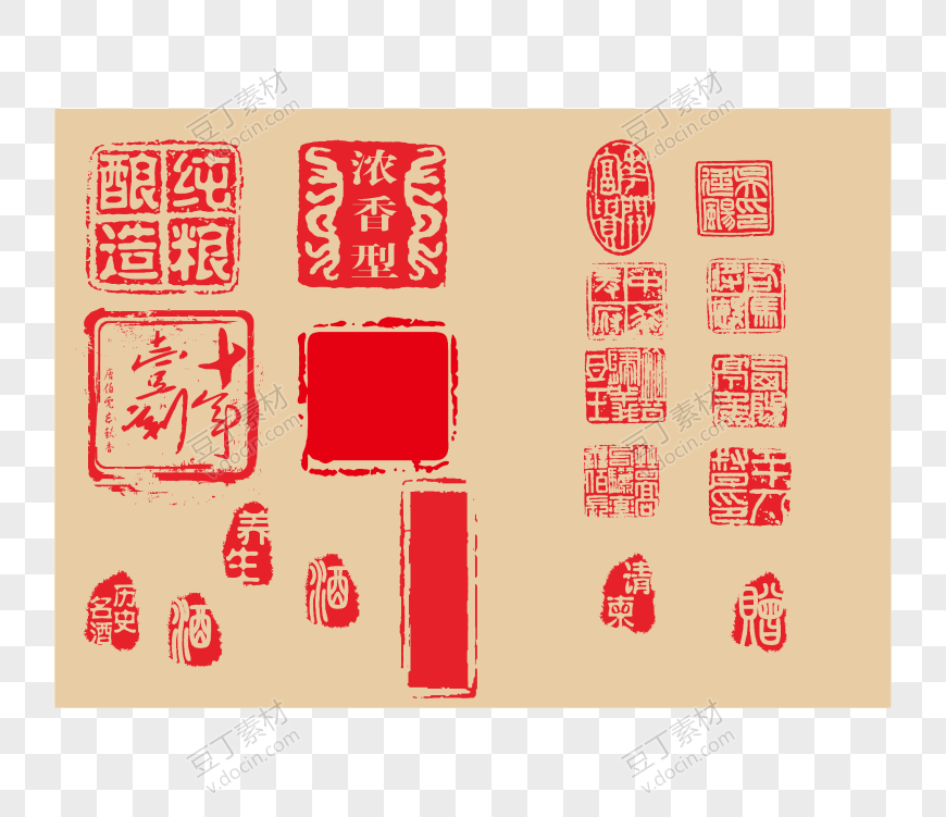 中国传统印章设计矢量素材