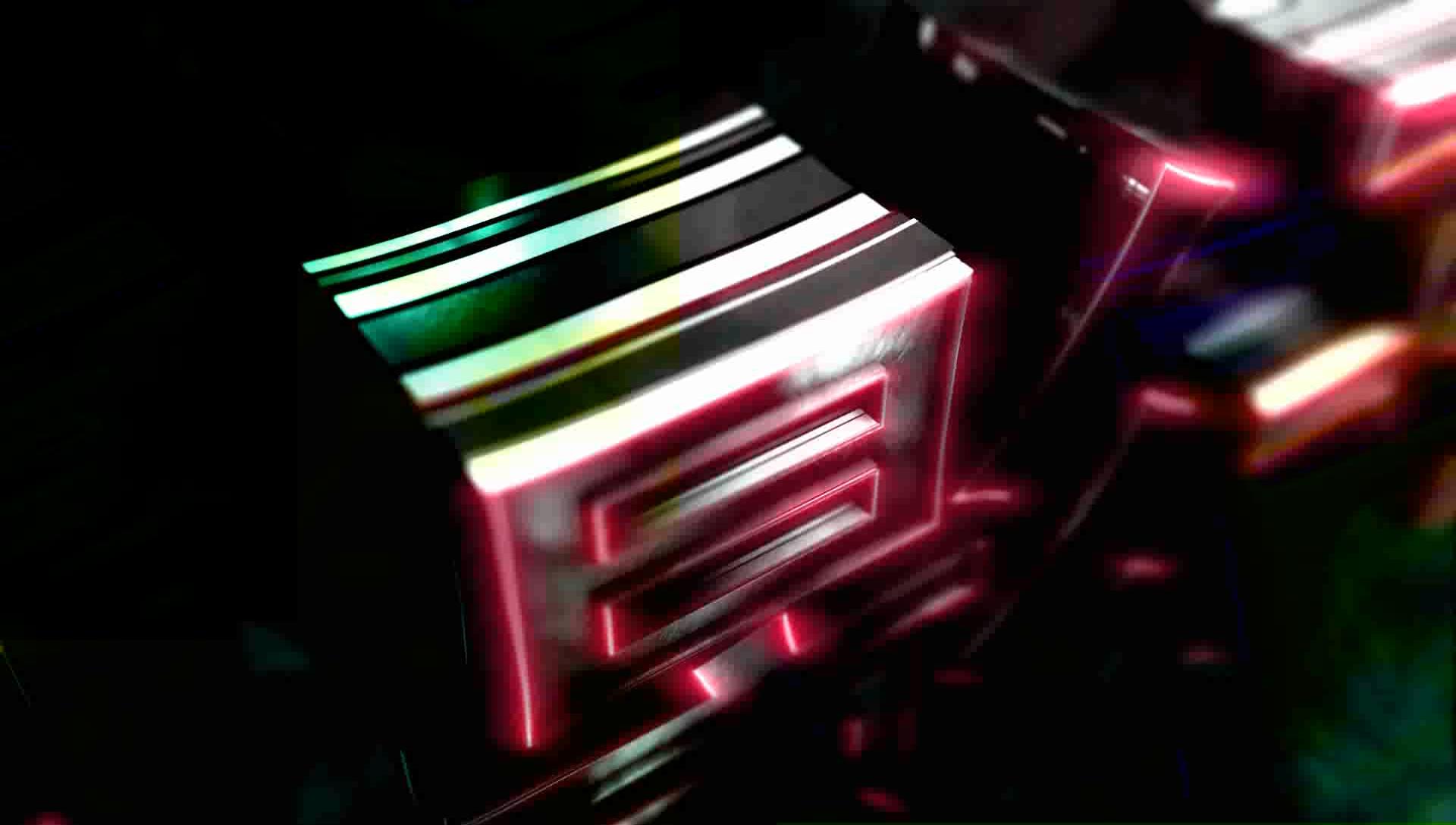 0010-E3D三维钢铁金属霓虹灯游戏电影文字标题开场标志片头