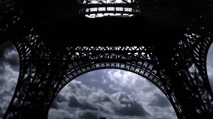 巴黎城市埃菲尔铁塔风景高清视频实拍素材
