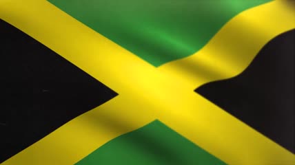 牙买加共和国飘扬的旗帜
