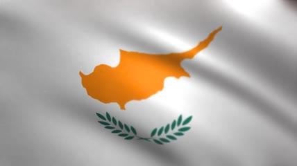 塞浦路斯国旗挥舞动画