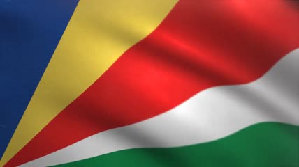 塞舌尔的国旗飘扬的动画