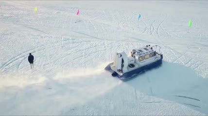 航拍冰雪运动体验视频
