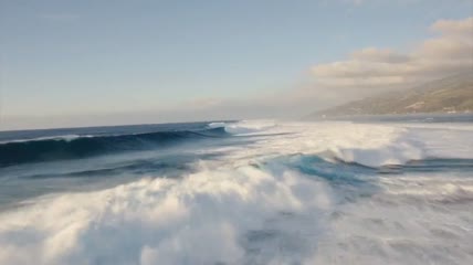 海浪浪花慢镜头宣传片头视频