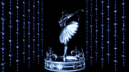 芭蕾舞音乐盒舞者旋转LED动态背景视频素材