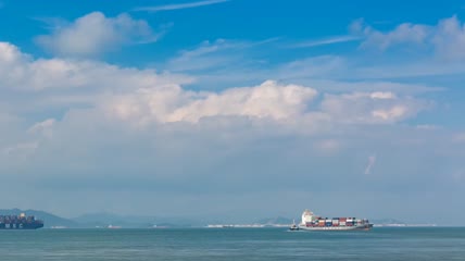 实景高清拍摄延时宁波码头视频素材