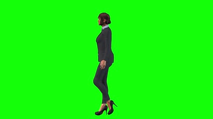 3D人物行走商务办公白领人物绿屏抠像