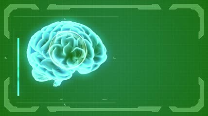 大脑科技元素绿色抠屏