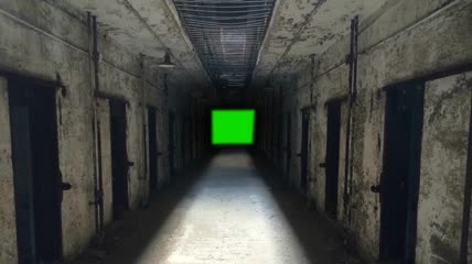 监狱走廊绿屏抠像