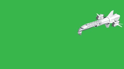 科幻飞船绿屏抠像