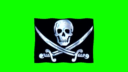 骷髅头海盗旗绿屏抠像