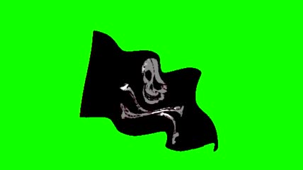 骷髅头海盗旗绿屏抠像3