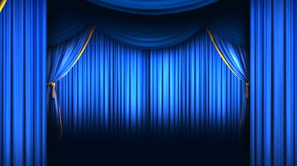 蓝色舞台幕布开启动态背景素材
