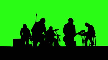 乐队演出人物剪影绿屏抠像色度键