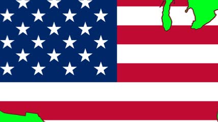 美国国旗地图特效绿屏抠像