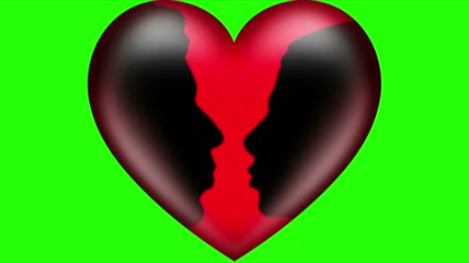 男人和女人情侣亲吻绿色抠屏