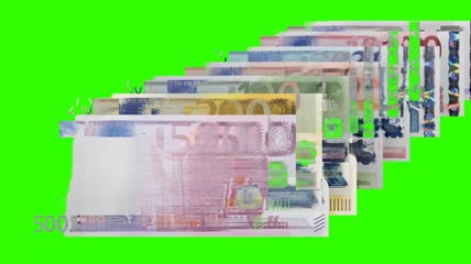 欧元钱币特效绿屏抠像