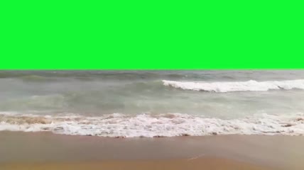 沙滩上的海浪绿色屏幕素材