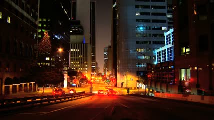 城市夜空车流动态视频素材