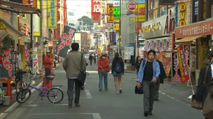 日本街道人流动态视频素材
