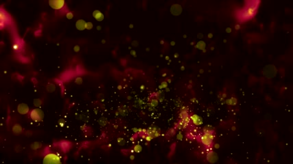 红色玫瑰花背景金色粒子视频素材