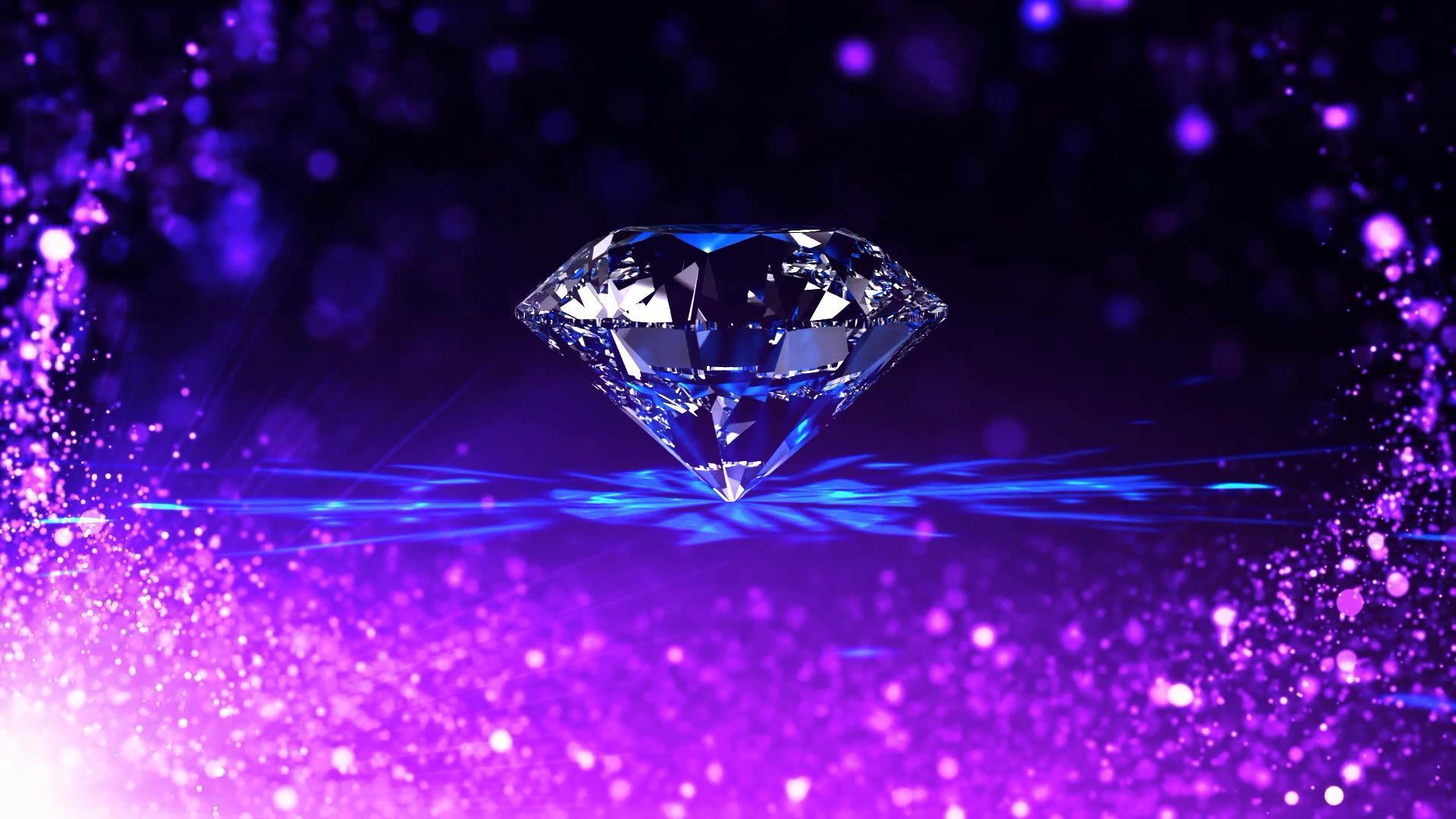唯美浪漫紫色粒子水晶钻石动态背景素材