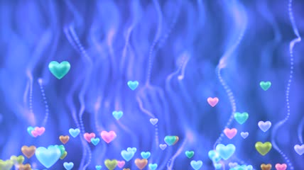蓝色爱情心动画背景视频