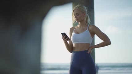 性感美女健身运动跑步视频素材
