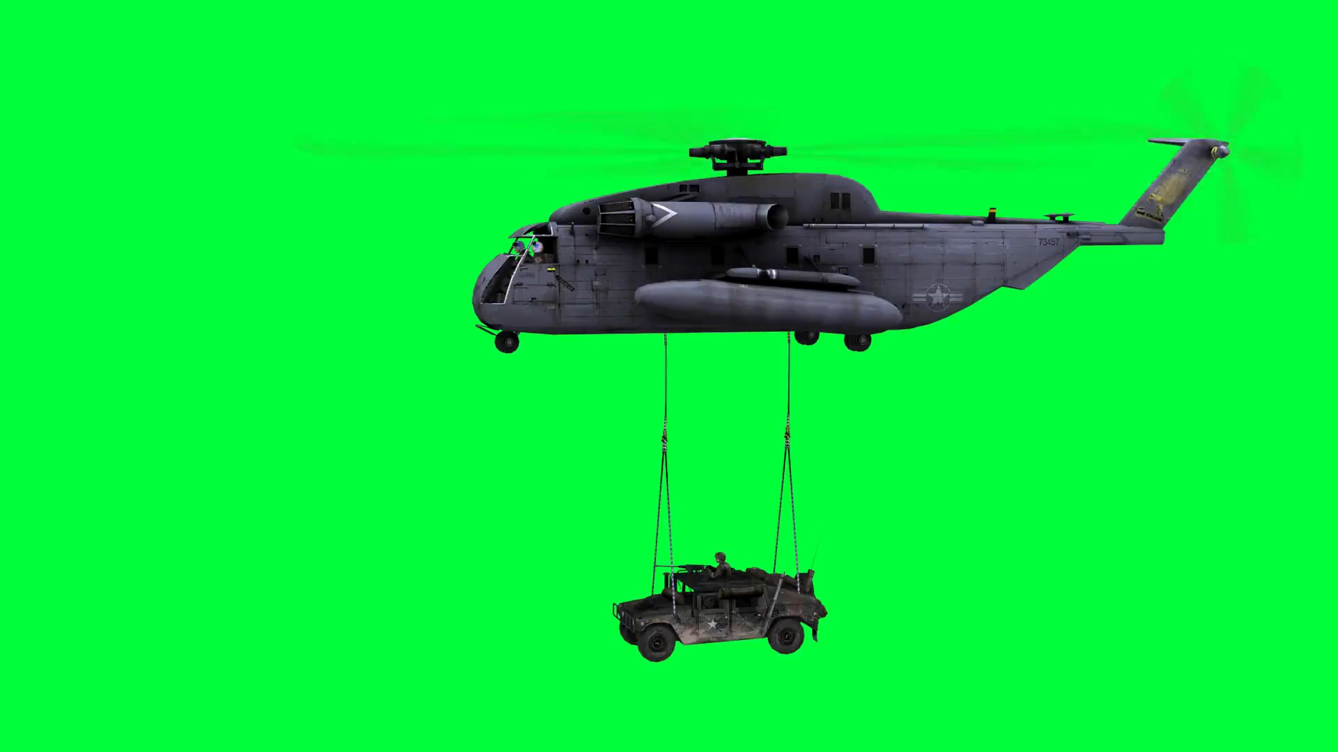 绿屏抠像直升机运输机