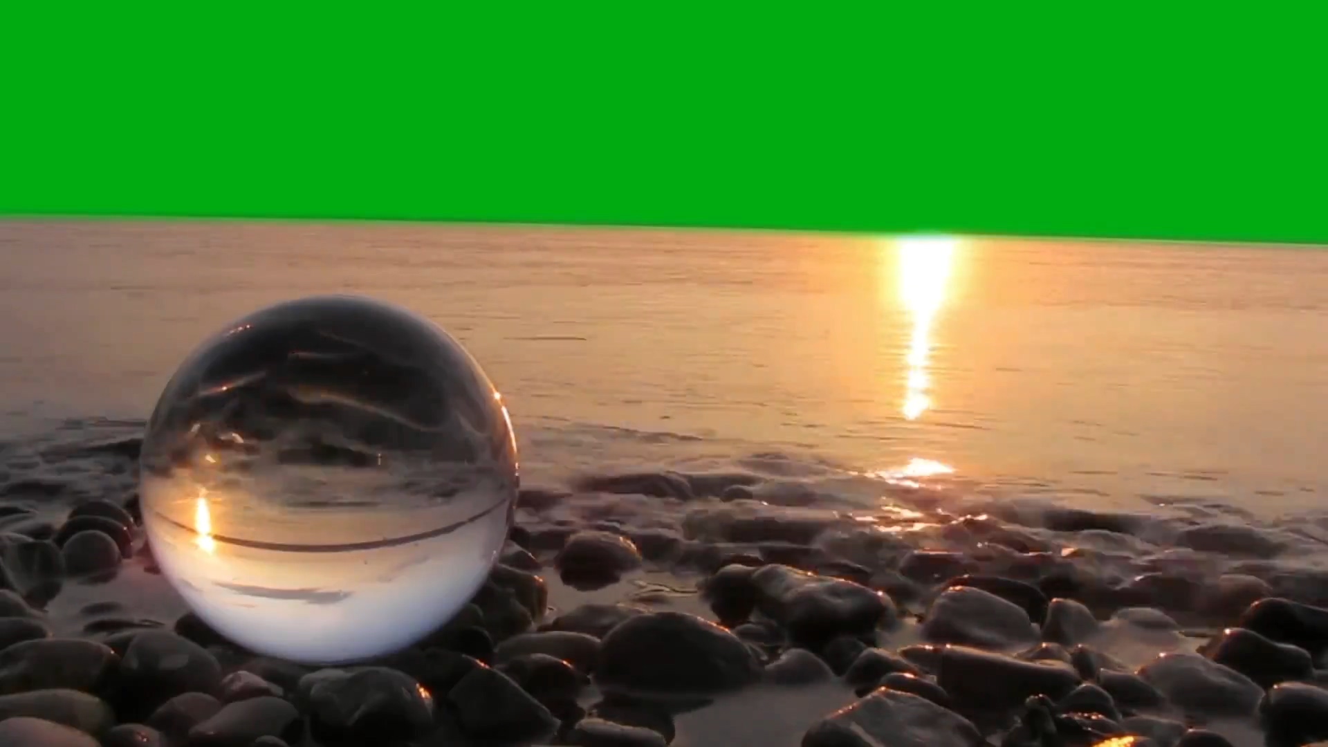 绿屏抠像海边日出沙滩
