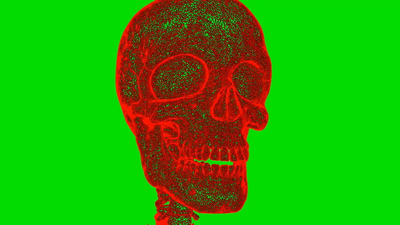 绿屏抠像旋转的红色人体骨骼