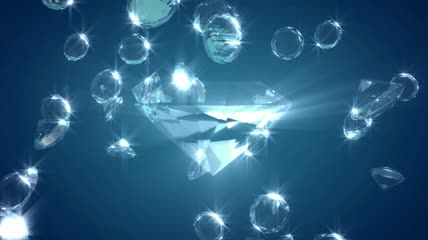 淡蓝色悬在空中的钻石