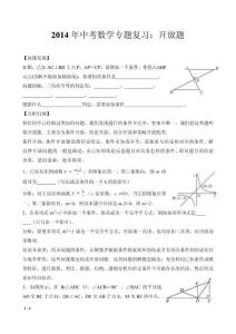 中考复习专题--开放性问题(导学案)配套有课件