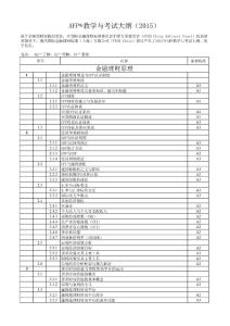 2015年AFP教学与考试大纲