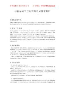 柱塞泵的工作原理及常见异常处理