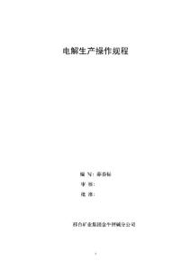 电解岗位操作规程