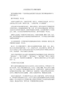 八 努力让数学课堂渗透文化的因子：文化是促进学生理解的载体