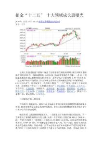 掘金“十二五” 十大領(lǐng)域成長股曝光