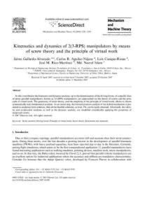 Kinematics-and-dynamics-of-2(3-RPS)-manipulators-by-means-of-screw-theory-and-the-principle-of-virtual-work_2008_Mechanism-and-Machine-Theory