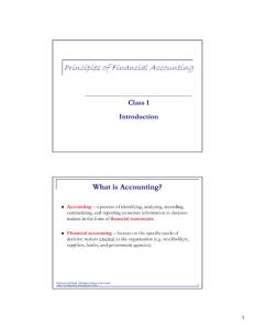Introduction of Financial Accouting 財務會計簡介