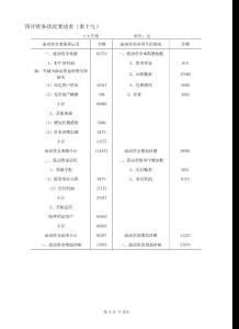 預計財務狀況變動表（表十九）