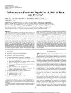 Endocrine and Paracrine Regulation of Birth at Term and Preterm