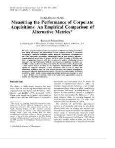 Measuring the Performance of Corporate